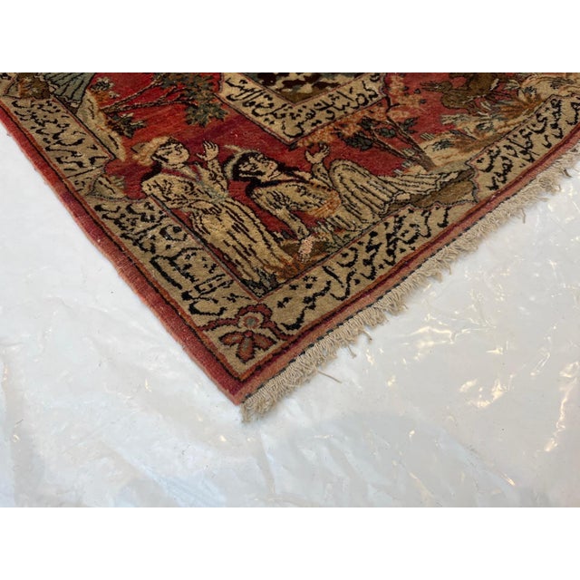 1970s Antique Persian Pictorial Rug , 4'7" X 7' For Sale - Image 5 of 5