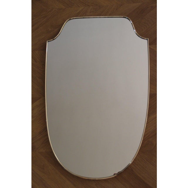 Mid-Century Modern Brass Wall Mirror in the style of Gio Ponti, 1950s For Sale - Image 3 of 18