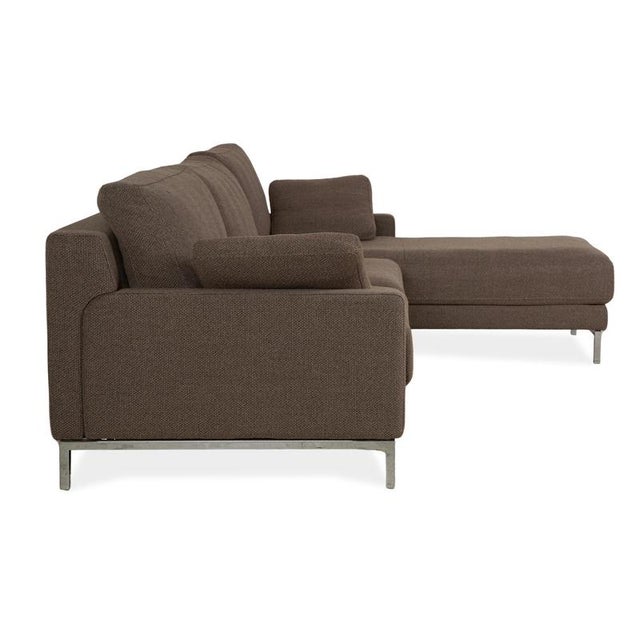 Textile Ego Fabric Corner Sofa in Grey and Brown from Rolf Benz For Sale - Image 7 of 10
