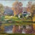A quiet autumn scene brings warmth to a wall. Painted in oil on artist board around 1940, this American Impressionist...