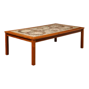 Mid-Century Modernist Teak & Ceramic Tile Topped Cocktail Table by Gangso Mobler