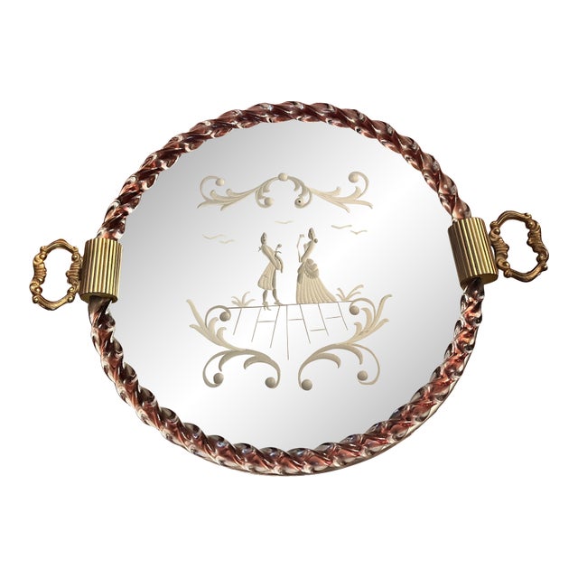 1940s Venetian Murano Style Dresser Tray For Sale