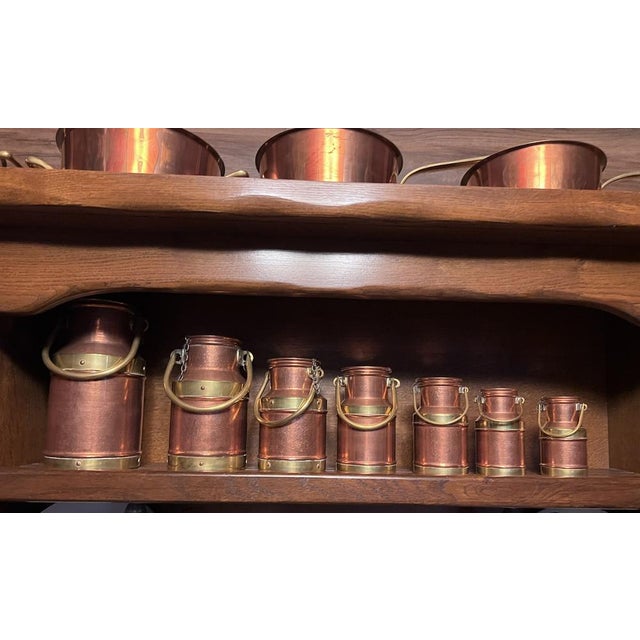 Vintage French Copper Milk Cans by Jean-Paul Thévenot, 1990s, Set of 7 For Sale - Image 6 of 7