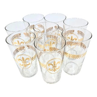 Vintage Fleur De Lis Tumblers- Set of Eight For Sale