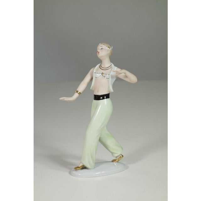 Vintage Odalisc Porcelain Art Deco Figure by Wallendorf, 1940 For Sale - Image 3 of 8