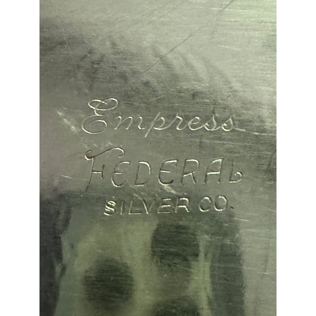 Vintage silverplate butler tray, with plain borders, marked at the back empress FEDERAb silver co. and some sign of use on...