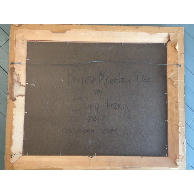 2010s Original Bernese Mountain Dog Painting ByJudy Henn For Sale - Image 5 of 6