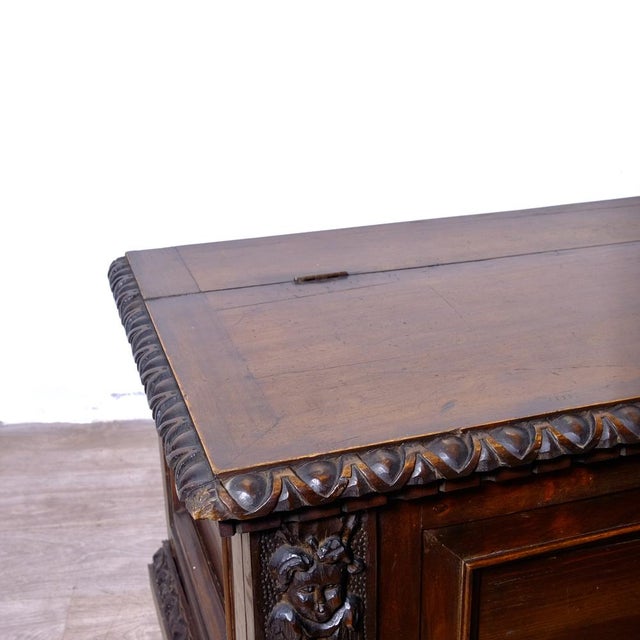 Wood Antique Walnut Chest, Italy, 1900s For Sale - Image 7 of 18