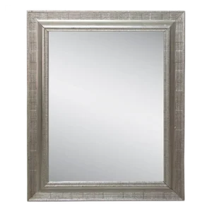 Neoclassical Regency Silver Foil Mirror in Hand-Carved Wood, 1970