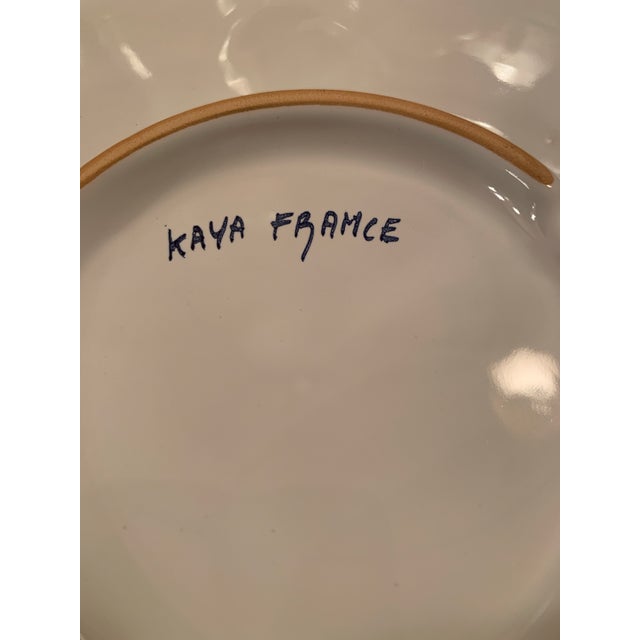 Vintage Hand Painted French Faience Trivet For Sale - Image 9 of 9