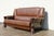 1970s Sculptural Brown Leather Sofa With Solid Wood Frame, Modernist Postmodern Lounge Couch Design For Sale - Image 10 of 18