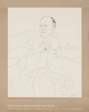 After David Hockney, Sir John Gielgud Poster, 1970s-1980s, Offset Lithograph