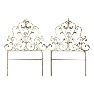 Gilded Iron Headboards, 1960s, Set of 2 For Sale