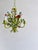 Mid-Century Modern Mid-Century Floral Bouquet 3-Light Chandelier in Green Painted Tole Metal, 1960s For Sale - Image 3 of 16