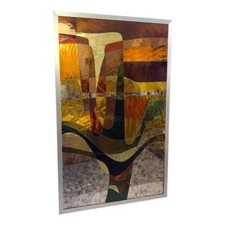 Stained Glass Panel by Pierre Majerus, 1989 For Sale