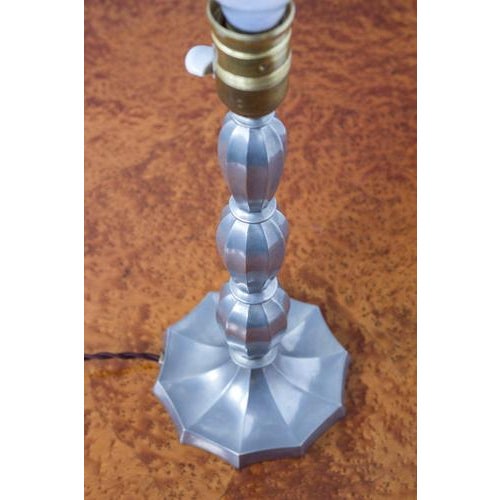 Art Deco Pewter Table Lamp, 1920s For Sale - Image 6 of 13