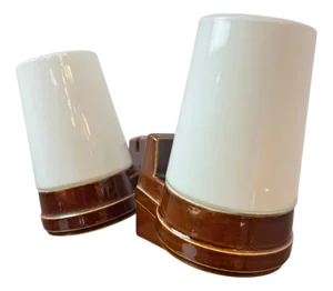 Brown Wall Lamps by Sigvard Bernadotte for Ifö, Set of 2