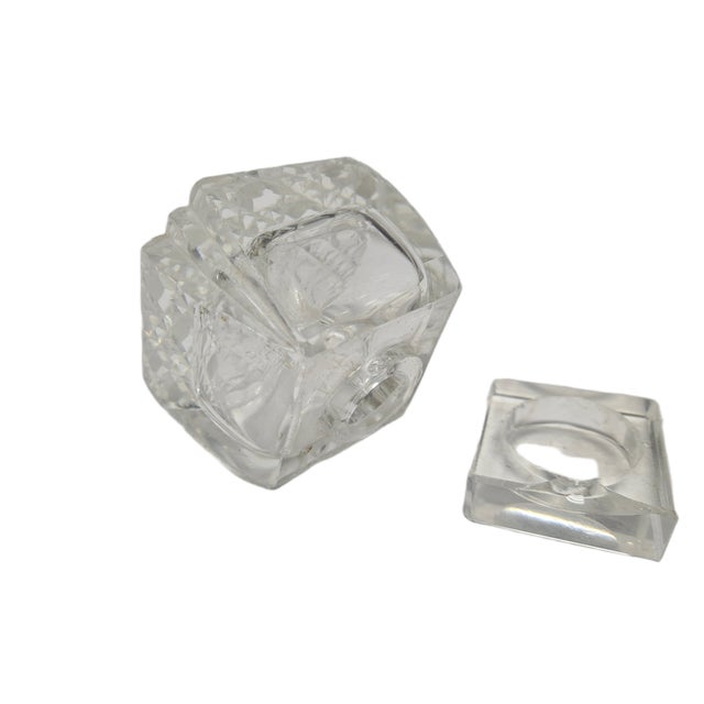 Vintage Art Deco Crystal Inkwell, Germany, 1930s For Sale - Image 6 of 9
