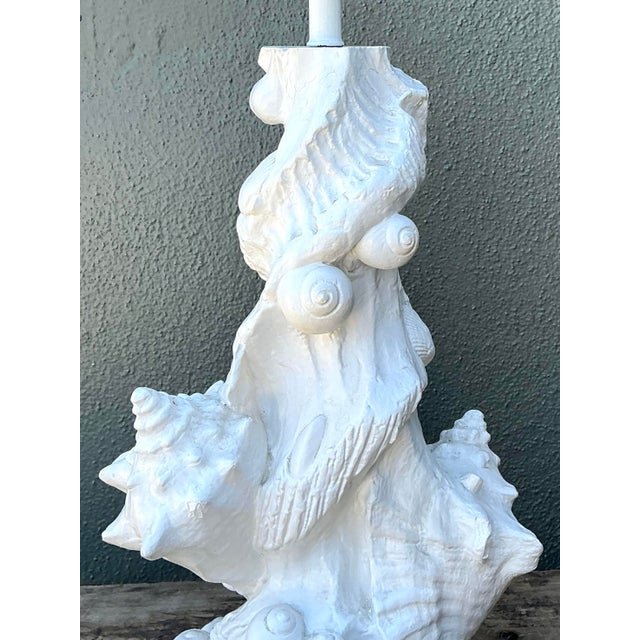 Vintage Sirmos Plaster Shell Lamp For Sale - Image 10 of 12