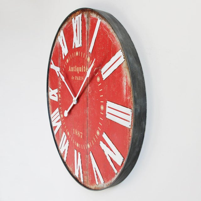 Vintage Red Wall Clock Chairish
