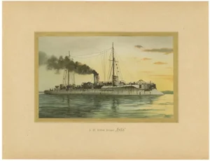 SMS Hela: German Light Cruiser in Pre-WWI, 1903, Chromolithograph on Paper
