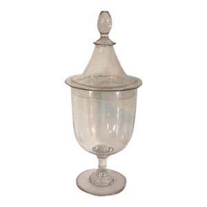 Antique 19th Century American Blown Glass Apothecary Vase Shaped Sucrier or Sugar Bowl Urn for Candy