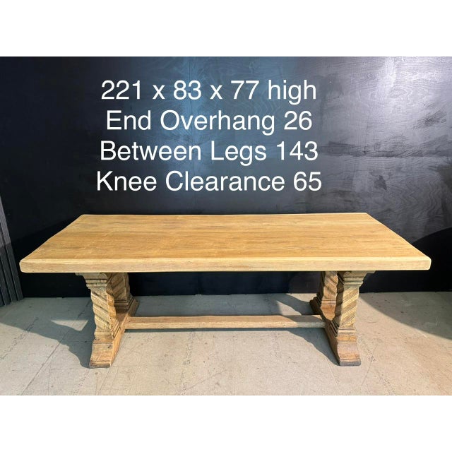 French Oak Farmhouse Dining Table, 1920s For Sale - Image 12 of 15