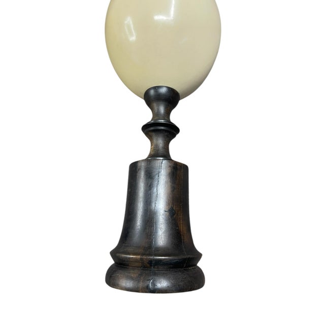 1950s Vintage Exotic Wood and Ostrich Egg Lamps from Maison Jansen, 1950s, Set of 2 For Sale - Image 5 of 9
