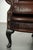 English Cowhide Chesterfield Wing Armchair For Sale - Image 12 of 13