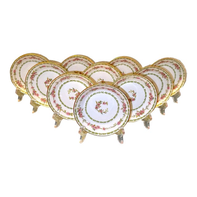 Antique French Limoges by Haviland G. D. A., Small Dessert / Berry Bowls - Set of 10 For Sale