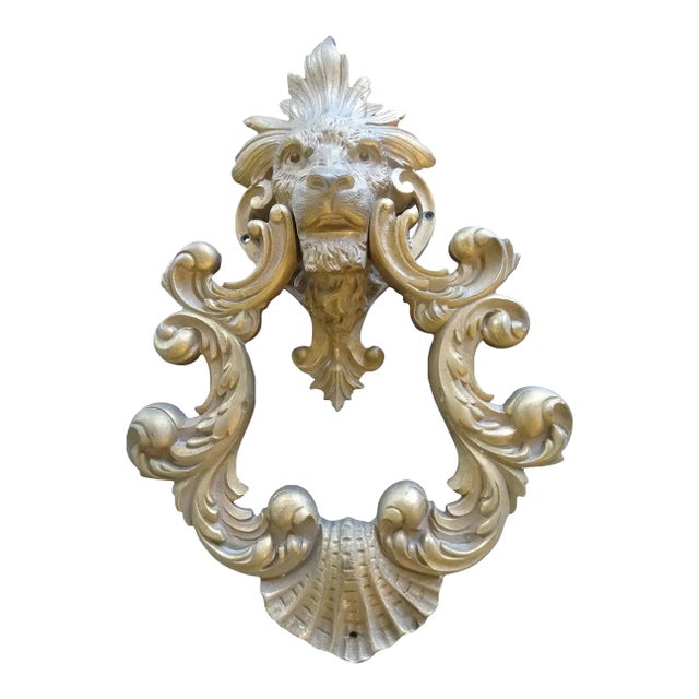 French 18th Century Gilt Bronze Door Knocker For Sale