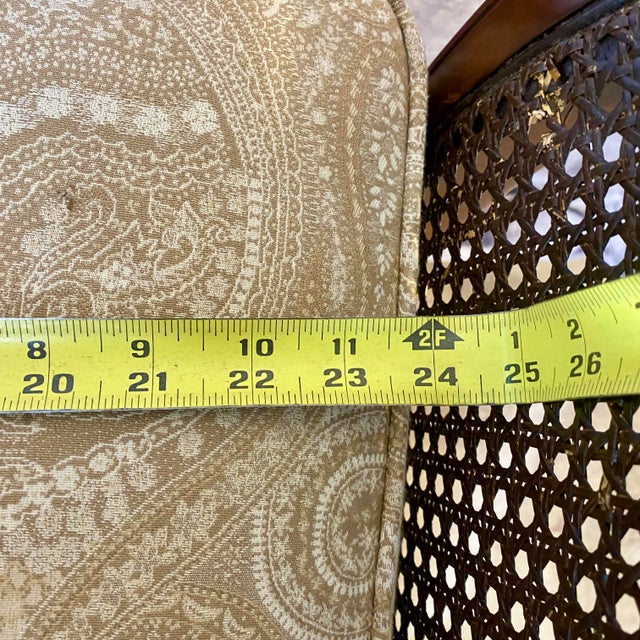 Vintage Cane Side Lounge Chair Upholstered For Sale - Image 15 of 18