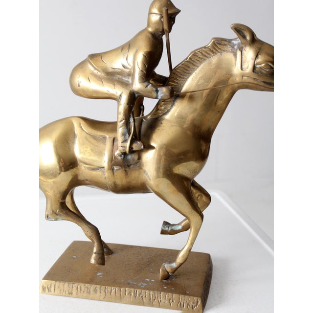 Vintage Brass Horse and Jockey Sculpture For Sale - Image 12 of 12