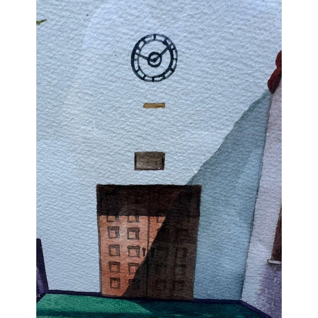1990s Contemporary, Framed Mediterranean School Courtyard Scene, Signed Strauss For Sale - Image 4 of 9