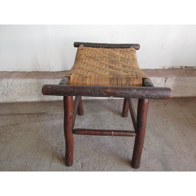 Rustic Rustic Ottoman by Old Hickory, La Porte Indiana, Circa 1930 For Sale - Image 3 of 12