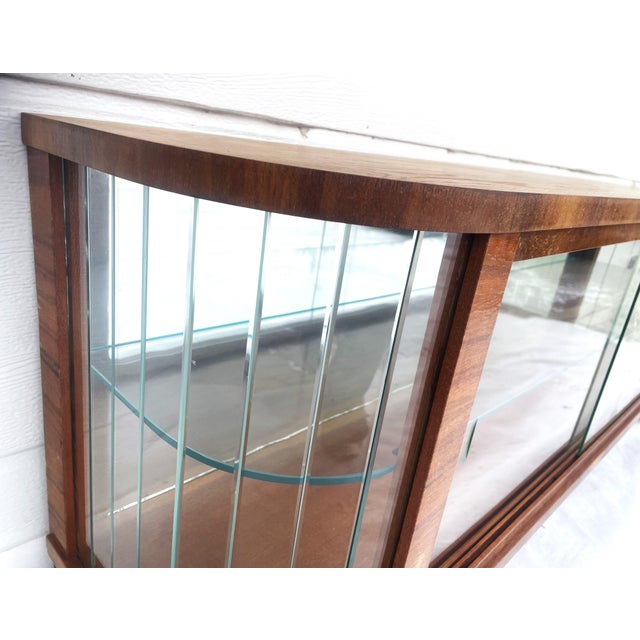 Brown Mid-20th Century Display Case with Sliding Glass Panes, 1962 For Sale - Image 8 of 14