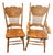 Vintage Carved Solid Oak Pressed-Back Dining Chairs – Captain & Side Chair Pair For Sale