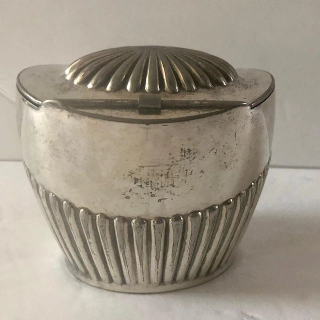 Silver Antique Silver Clam Seashell Hinged Box For Sale - Image 8 of 9