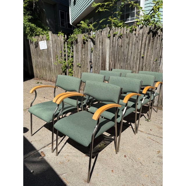 Textile Set of 8 Geiger Breck Armchairs - Herman Miller / Modern Office Chairs For Sale - Image 7 of 12