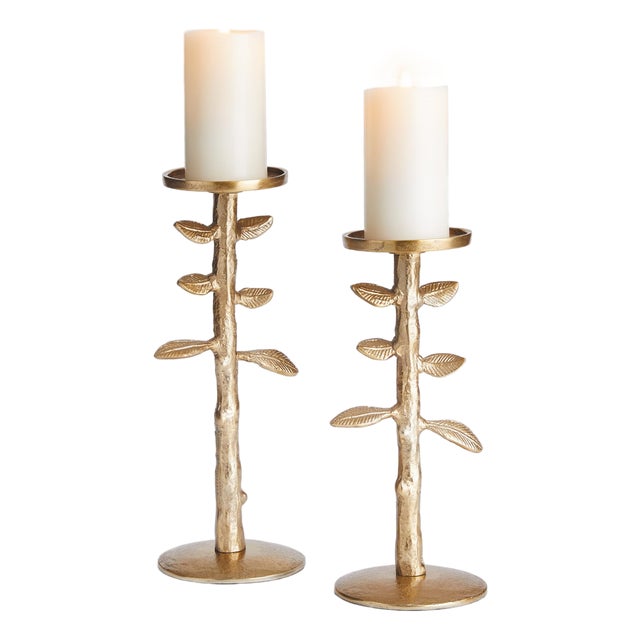 Brier Candle Stands, Set Of 2 For Sale