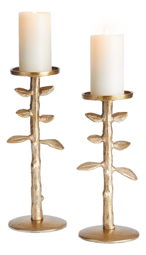 Brier Candle Stands, Set Of 2