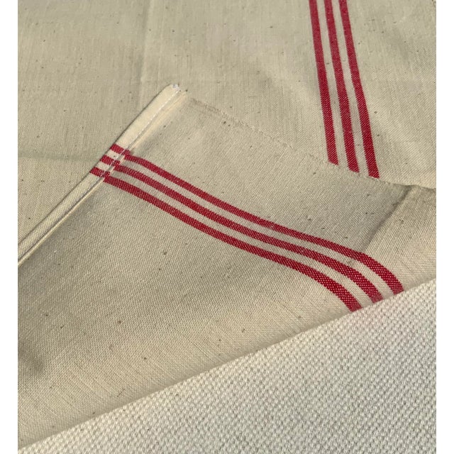 Set of 3 Antique French Red Stripe Torchon Linen Kitchen Towels, South of France, Early 20th Century For Sale - Image 10 of 18