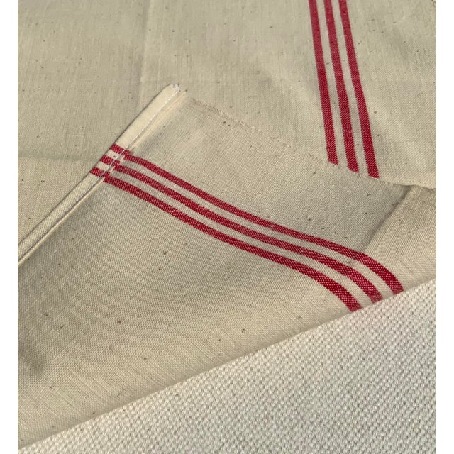 Set of 3 Vintage French Torchons - Classic Red Stripe Kitchen Towels From South of France For Sale - Image 10 of 18