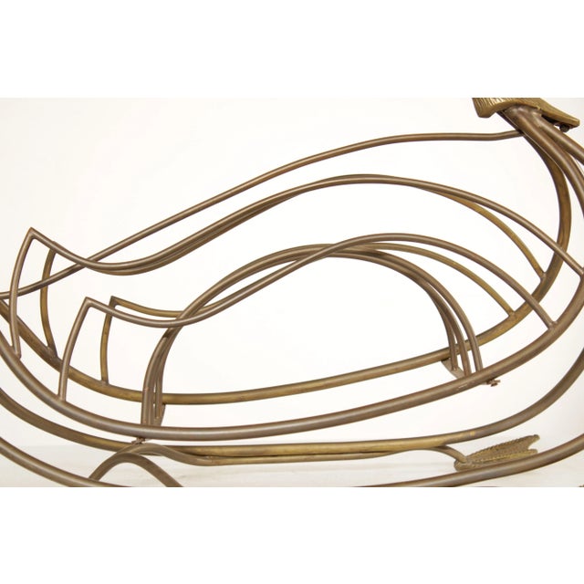 Vintage Brass Goose Magazine Stand For Sale - Image 10 of 13
