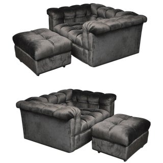 Dunbar Party Chairs With Ottomans by Edward Wormley For Sale