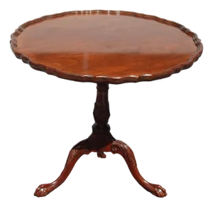 Vintage Baker Furn. Chippendale Style Tilt Top Pie Crust Side Table