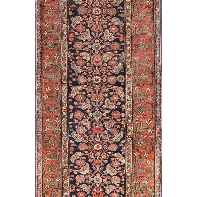 Antique Persian Gallery Malayer Runner in Blue Background with Multi Colors. Keivan Woven Arts / rug EMB-22147-15078,...