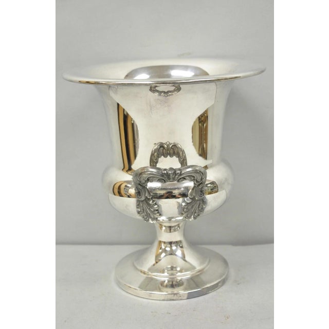 Mid 20th Century Vintage Poole Regency Silver Plated Trophy Cup Urn Champagne Chiller Ice Bucket For Sale - Image 5 of 14