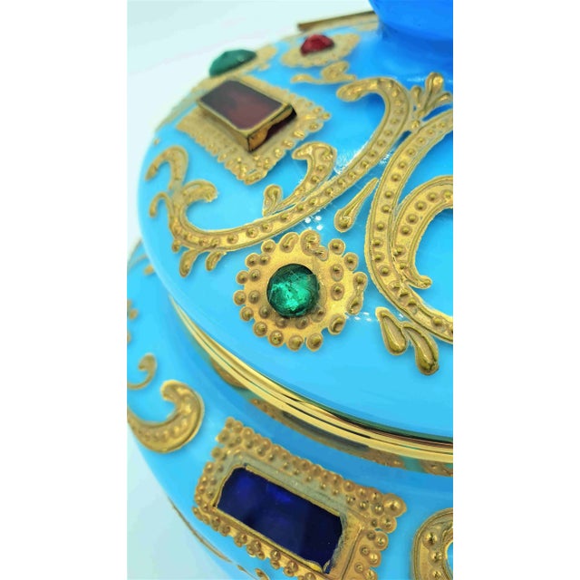 Large Opaline Glass Candy Box For Sale - Image 3 of 9