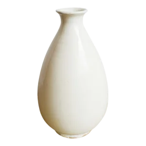 Vintage Farmhouse White Ceramic Milk Jar Pottery Vase